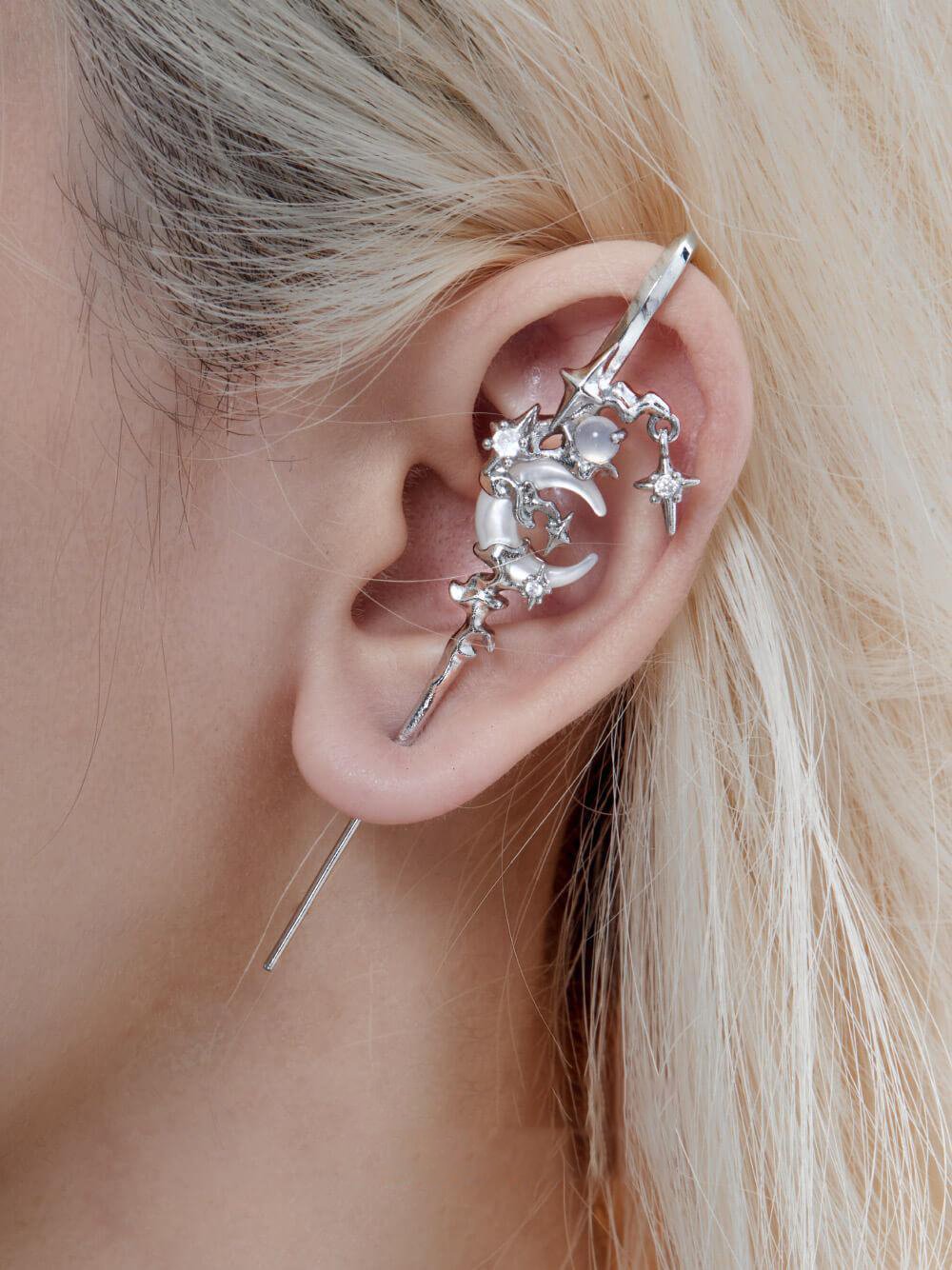 😍😍😍MYTH OF THE MOON Ear Hook Needle Piercing Earring 🔥🔥🔥Buy 2 Get 10% Off