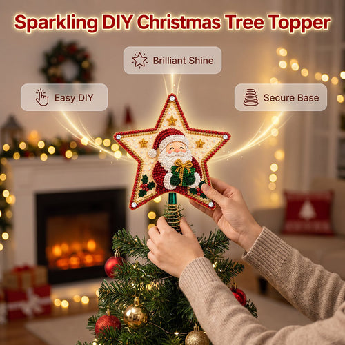 🏆Hot Sale⚡DIY Five-Pointed Star Diamond Painting Christmas Tree Topper
