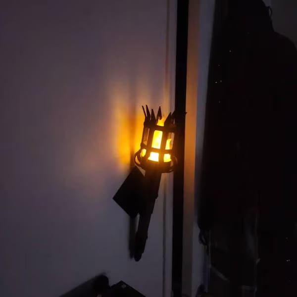 Medieval Torch Wall Sconce: Battery LED Realistic Candle Light with Remote