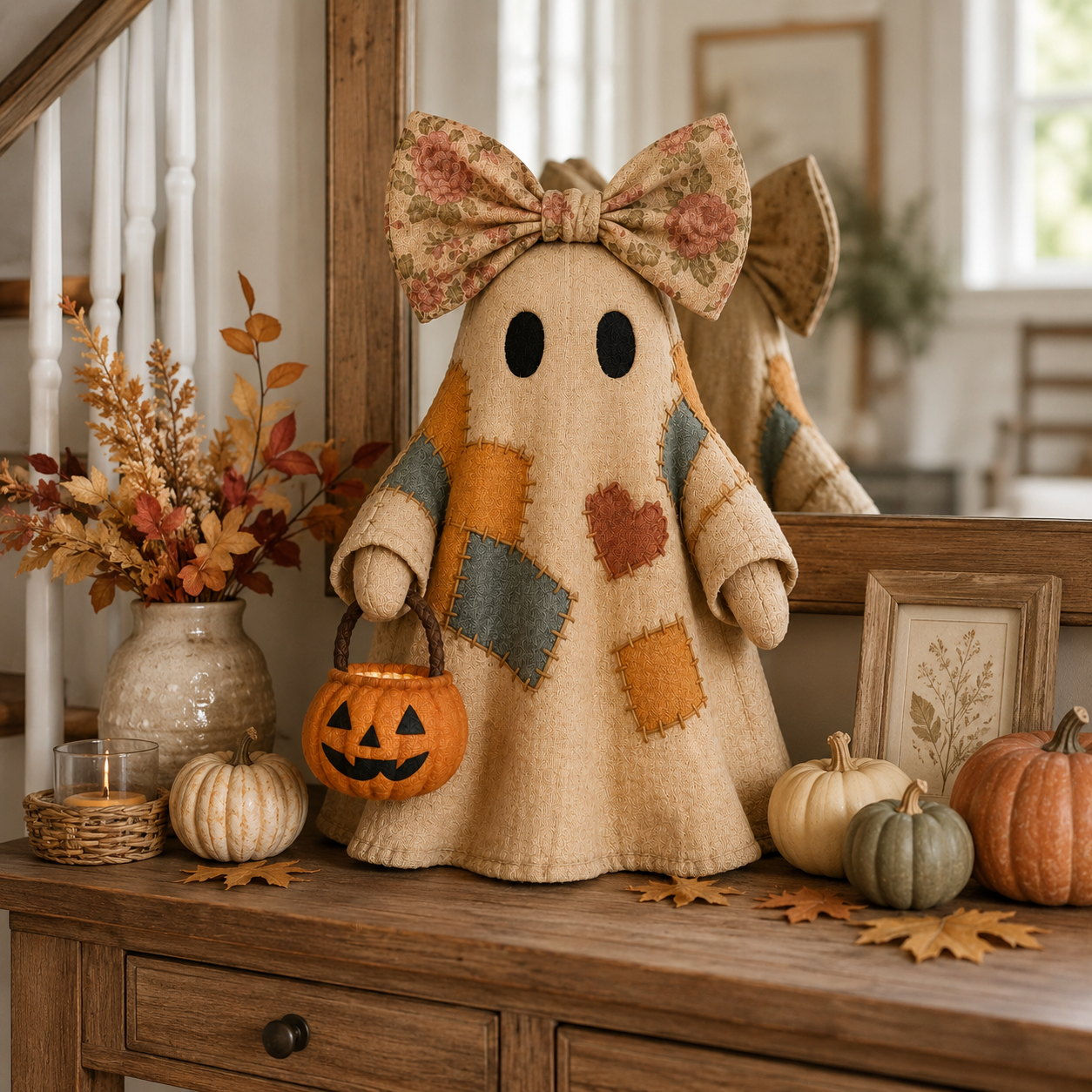 Lighted Vintage Patchwork Ghost!!