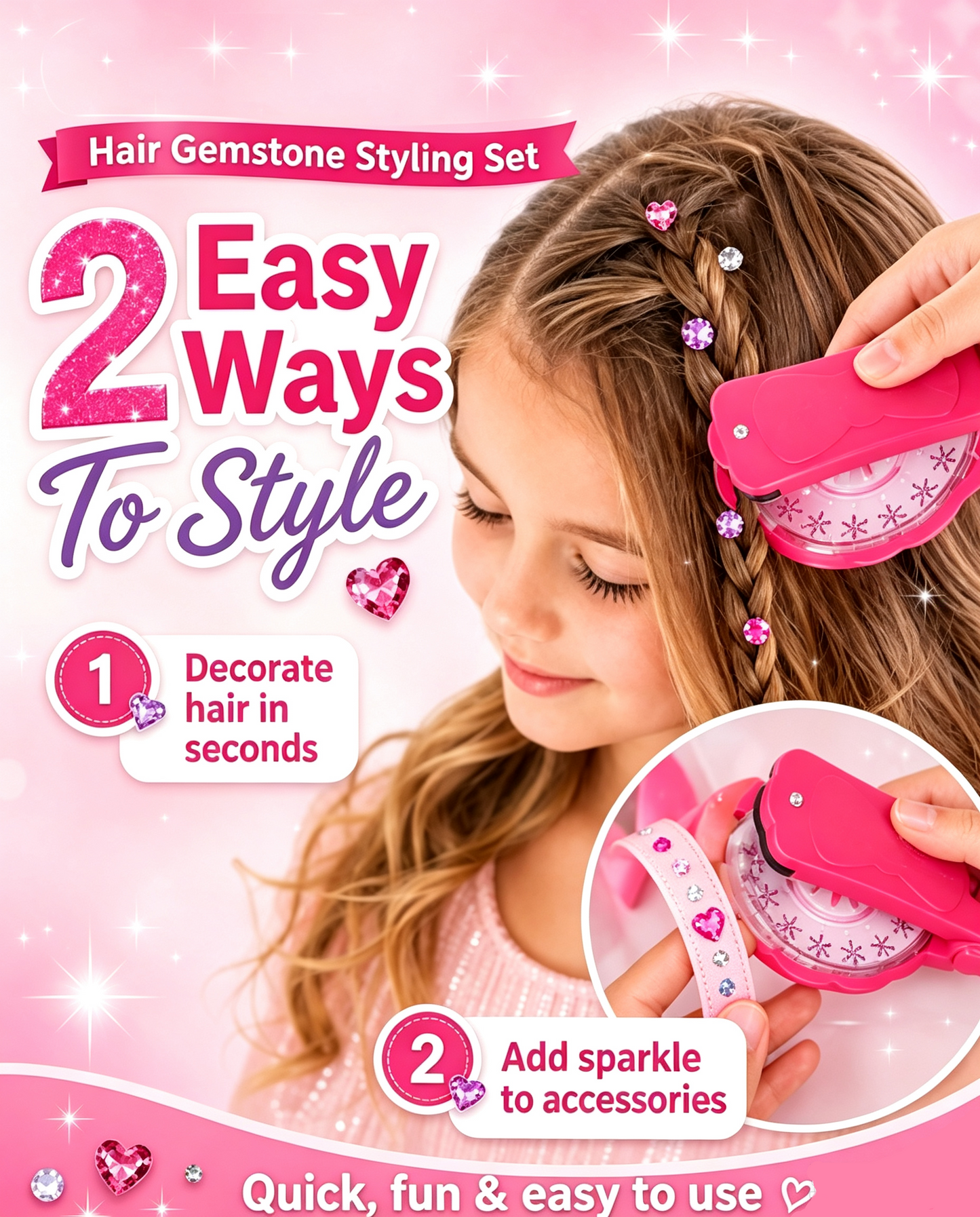 ✨💎Bling Hair Gem Stamper Styling Set