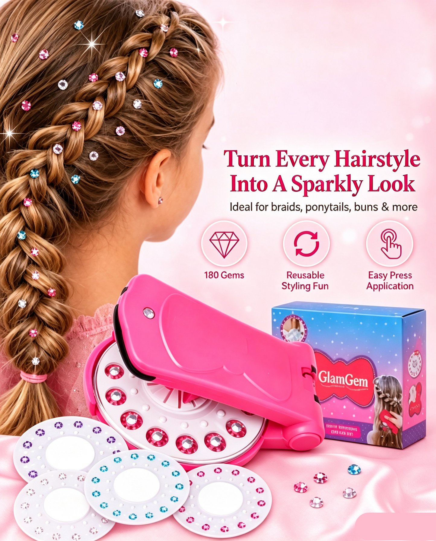 ✨💎Bling Hair Gem Stamper Styling Set