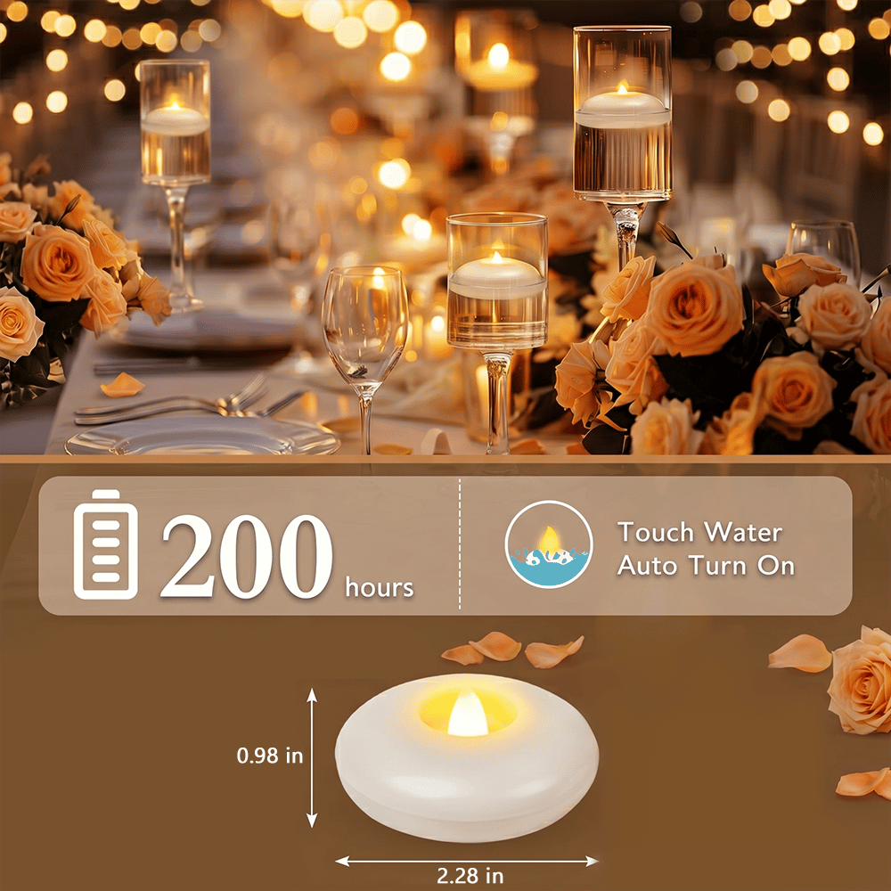 🔥HOT SALE🔥🕯️Water-Activated Flameless Floating LED Candles – Romantic Waterproof Glow for Any Occasion
