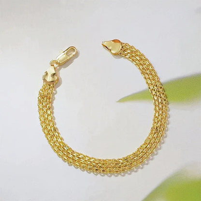 📢📢40% OFF !! ⏰14K Gold-Plated Wide Woven Mesh Bracelet