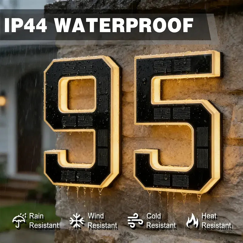 🏡 Solar Lighted House Numbers – Waterproof & Wire-Free