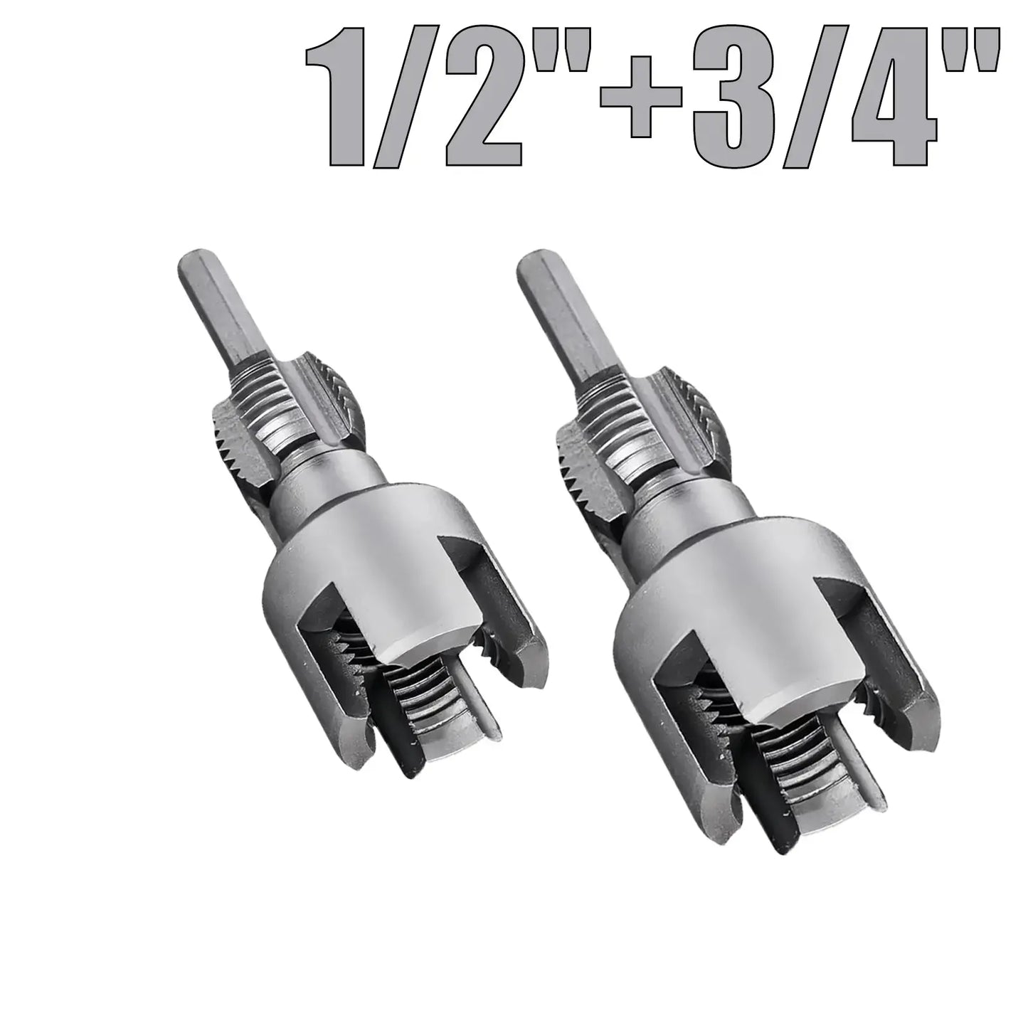 Drill-Powered Pipe Thread Cutting Bit — Internal & External Threading for 1/2" & 3/4" Plastic Pipes