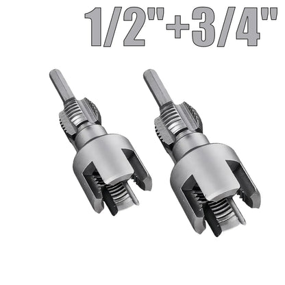 Drill-Powered Pipe Thread Cutting Bit — Internal & External Threading for 1/2" & 3/4" Plastic Pipes