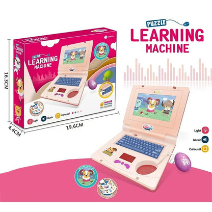 🔥Hot Sale 49% OFF🔥 Interactive Simulation Toy Laptop – Pretend Play Computer with A-Z Keyboard & 1-10 Number Keys, 55+ Songs Lights Sounds, 5 Learning Modes (ABC/Numbers/Music/Games/Messages), Foldable with Handle