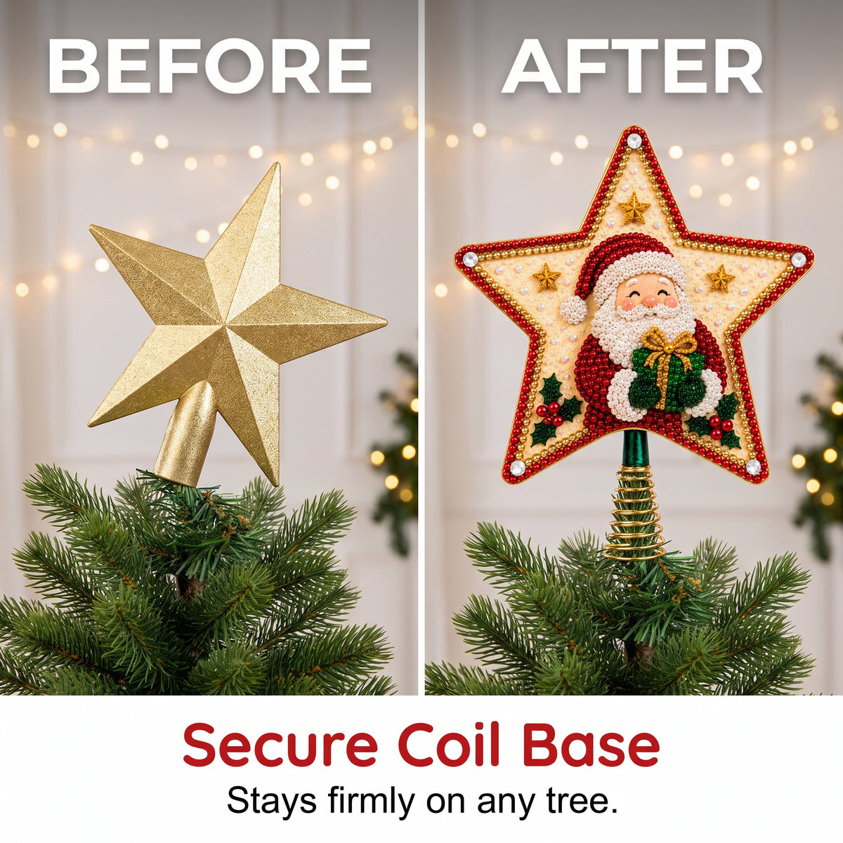 🏆Hot Sale⚡DIY Five-Pointed Star Diamond Painting Christmas Tree Topper