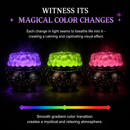🔥Last Day 49% OFF - 👻✨Light-up Color-changing Cauldron Waterglobe 3-Wick Candle Holder