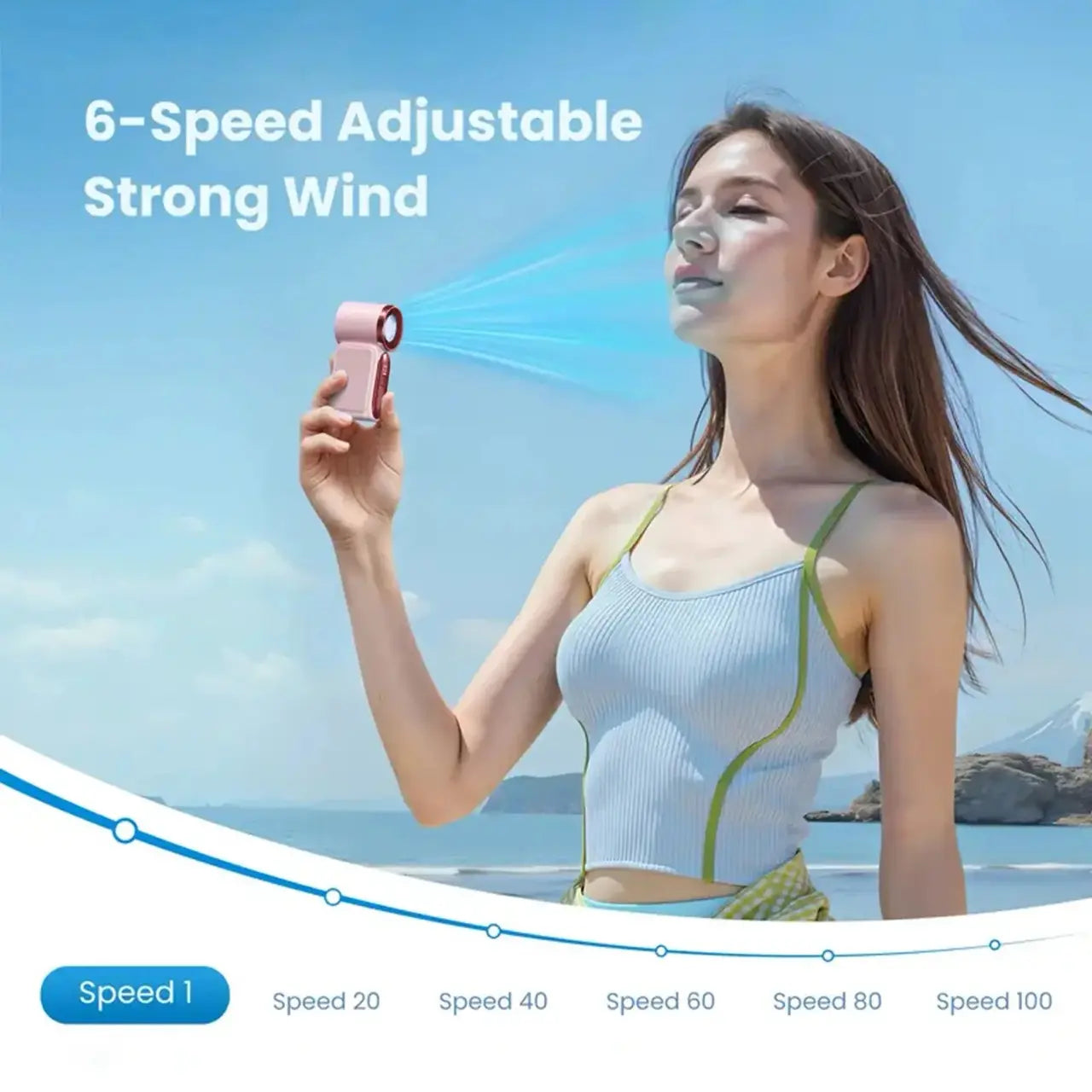 ✨ Mini Pocket Fan with LED Screen – Powerful Portable Cooling