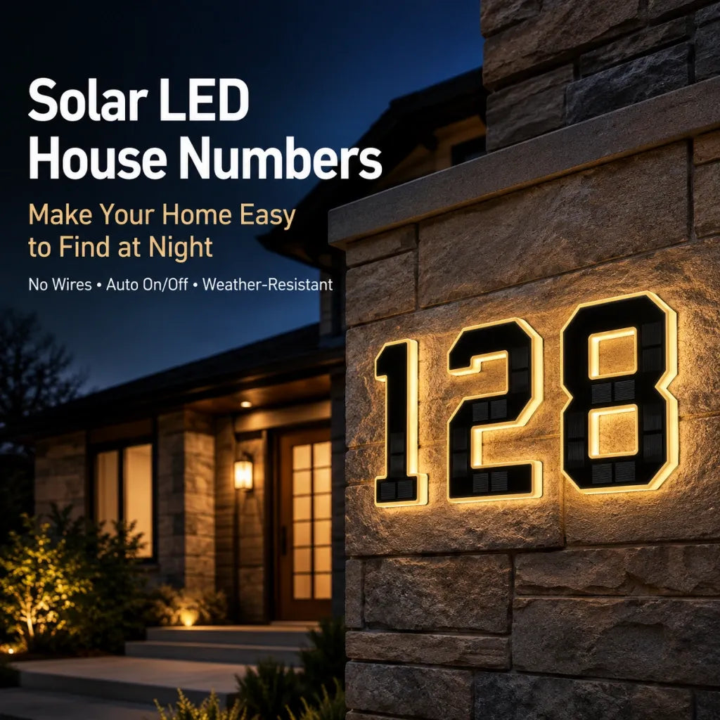 🏡 Solar Lighted House Numbers – Waterproof & Wire-Free