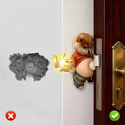 🏆⚡ 50K+ SOLD! 3D Cute Shiba Inu Self-Adhesive Door Stopper & Stress Ball(2 Pack )