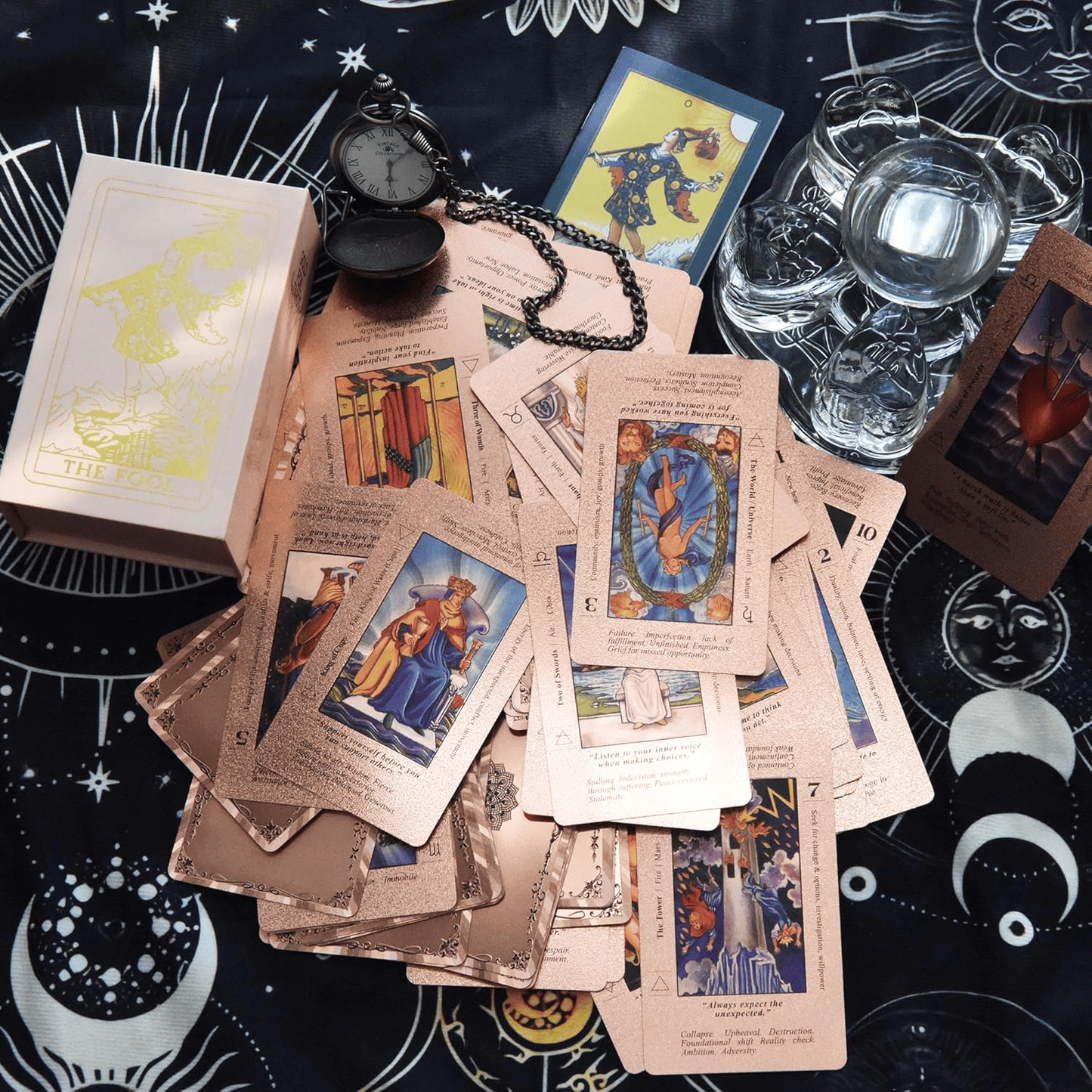 Rose Gold Tarot Cards with Guide Book🔮