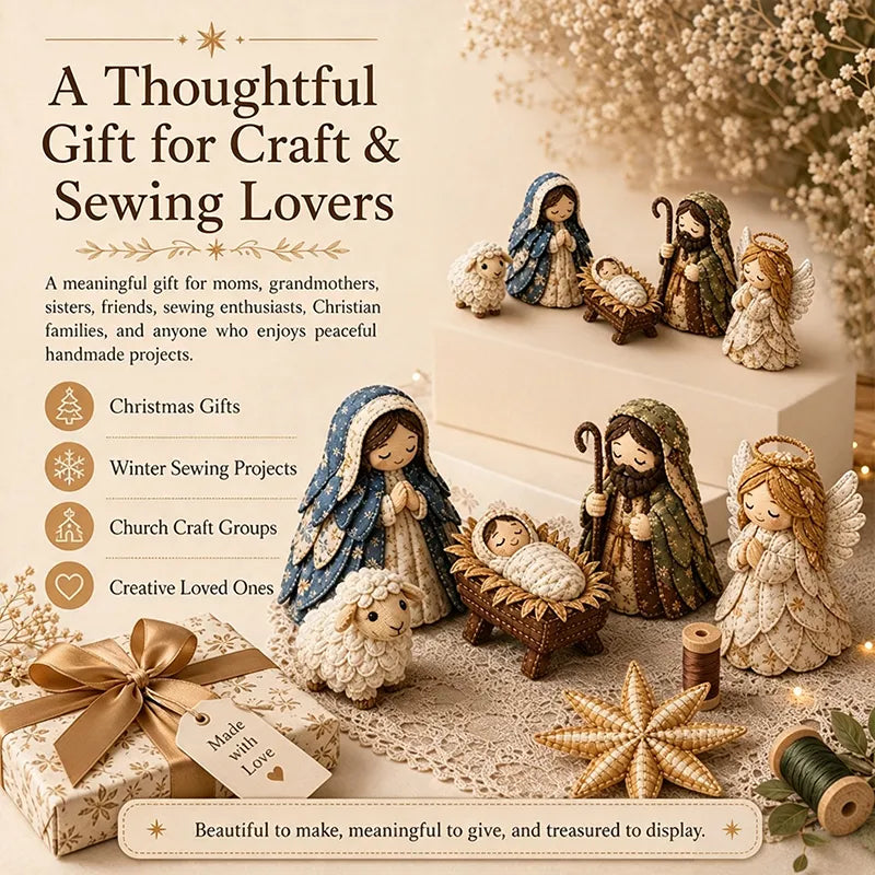 ✨ DIY Patchwork Nativity Scene Sewing Kit