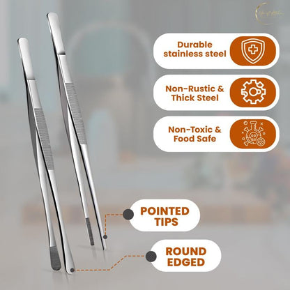 Non-Slip Kitchen Tweezers – 2 PCS   🔥🔥 Buy 2, Get 10% Off