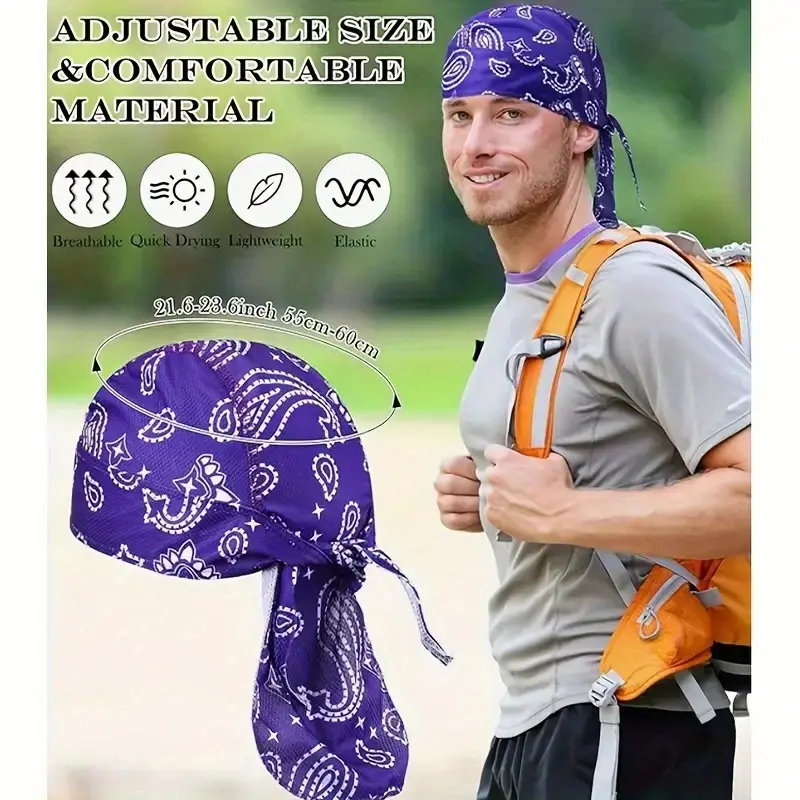 ❄️ Cooling Paisley Headscarf Cap – Stay Cool & Dry