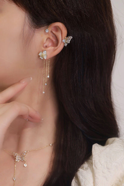 Buy One Get One Free！✨Butterfly Tassel Style Zircon Earrings | Perfect Gift🎁