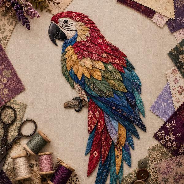 🧵 Beginner Friendly ✨ 3D Patchwork Bird DIY Craft Kit – Create a Layered Fabric Bird Worth Displaying