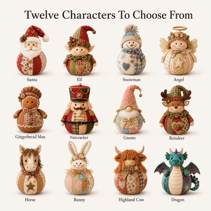 🔥Last Day 49% OFF - 🎄🎅Patchwork Fabric Doll DIY Kit | ✨Create a Cozy Handmade Character for Every Season!