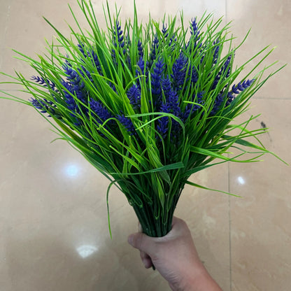 🏡 Artificial Lavender Monkey Grass Set – Realistic Outdoor Greenery