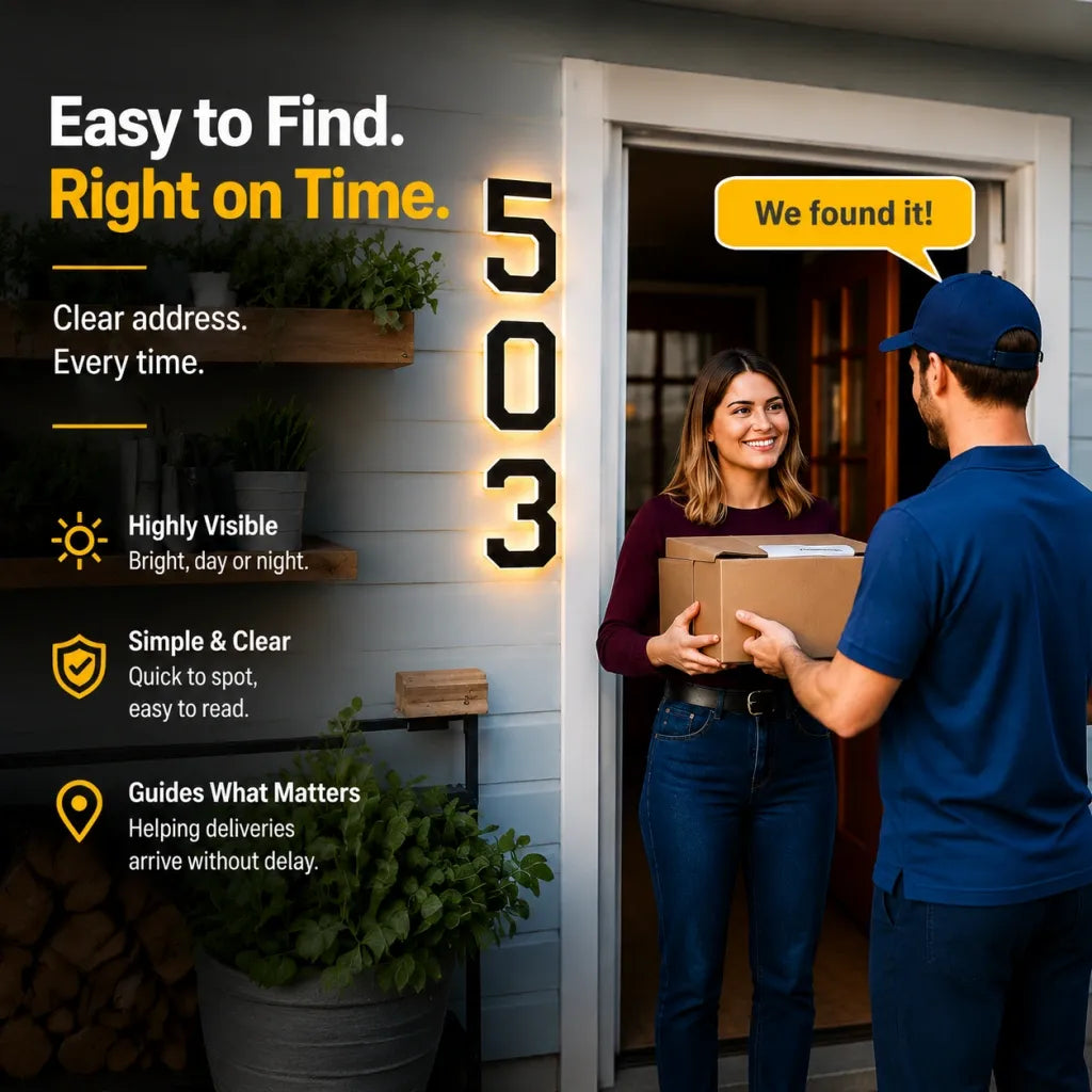 🏡 Solar Lighted House Numbers – Waterproof & Wire-Free