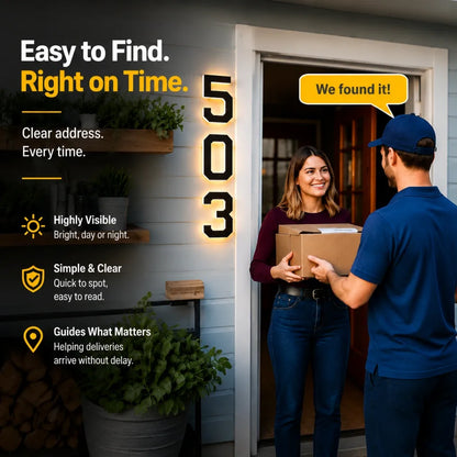 🏡 Solar Lighted House Numbers – Waterproof & Wire-Free