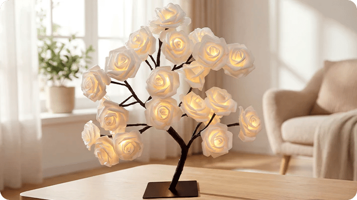 📢📢70% OFF!!⏰🌹Rose Flower Design Tree Night Light🌟