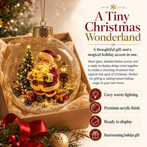 🔥LAST DAY 50% OFF - 🎄Glowing Christmas Diorama Ornament – A Tiny Winter World in Your Hands