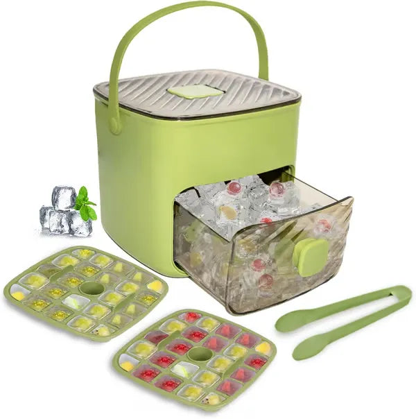 🧊Portable Ice Maker with Lid and Storage Box (✨Includes Ice Tongs)