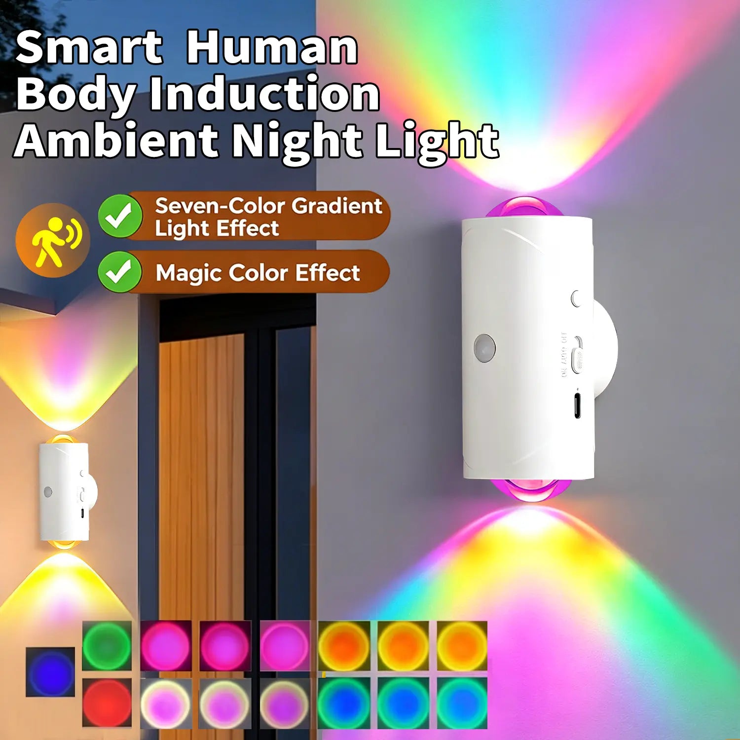 Smart Rechargeable LED Night Light with Motion Sensor