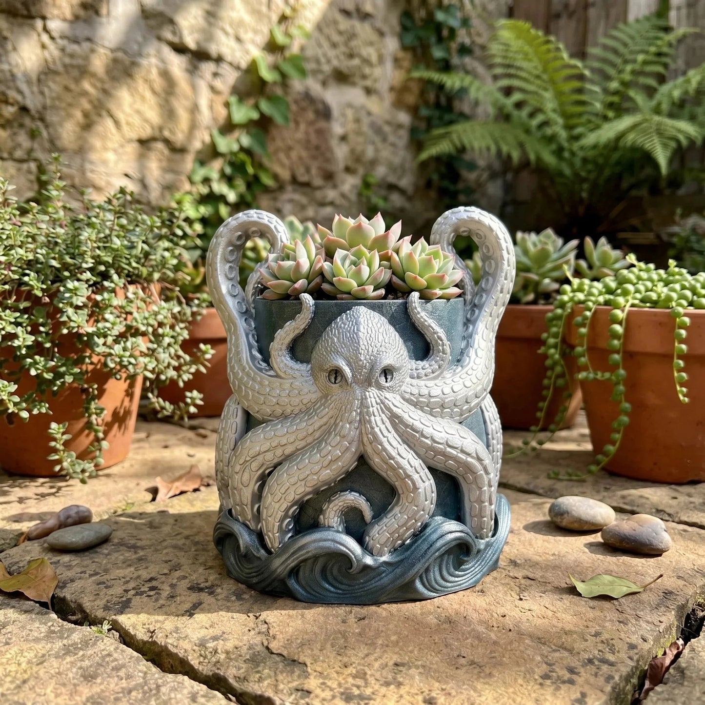 🥳3D Printed Kraken Planter – Octopus Planter with Tray🔥BUY 2 GET 10% OFF