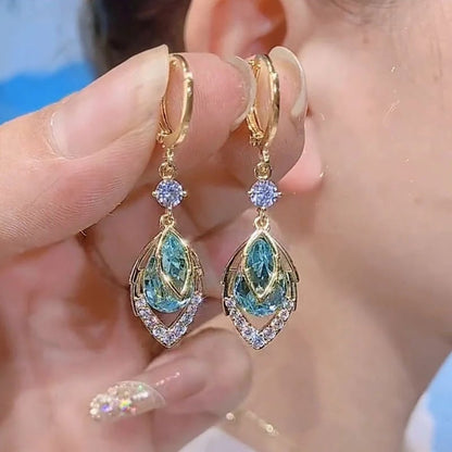 ⏳Limited-time ⏰Sky Blue Drop Dangle Hoop Earrings💧💍