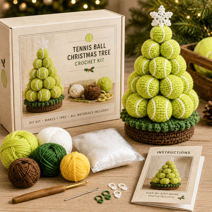 🔥LAST DAY 50% OFF - 🎄Sports Ball Christmas Tree Crochet Kit