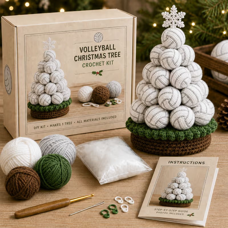 🔥LAST DAY 50% OFF - 🎄Sports Ball Christmas Tree Crochet Kit