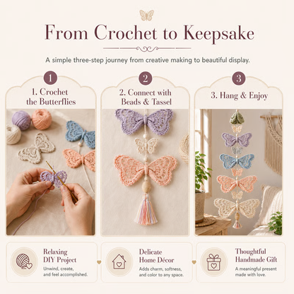 🔥LAST DAY 50% OFF - 🦋Butterfly Garden Cascade DIY Crochet Kit