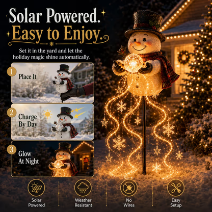 🎄Last day 49% OFF⛄Snowman Magic Fountain-Flowing Snowflake LED Christmas Garden Light❄️