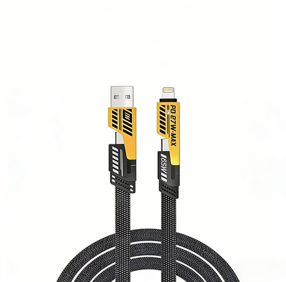 ⚡ Buy 1 Get 1 Free(2 Pcs) 🔥 Portable Fast Charger. Type C/USB A Dual Ports Adapter.4 in 1 Fast Charging Cable & Data Sync
