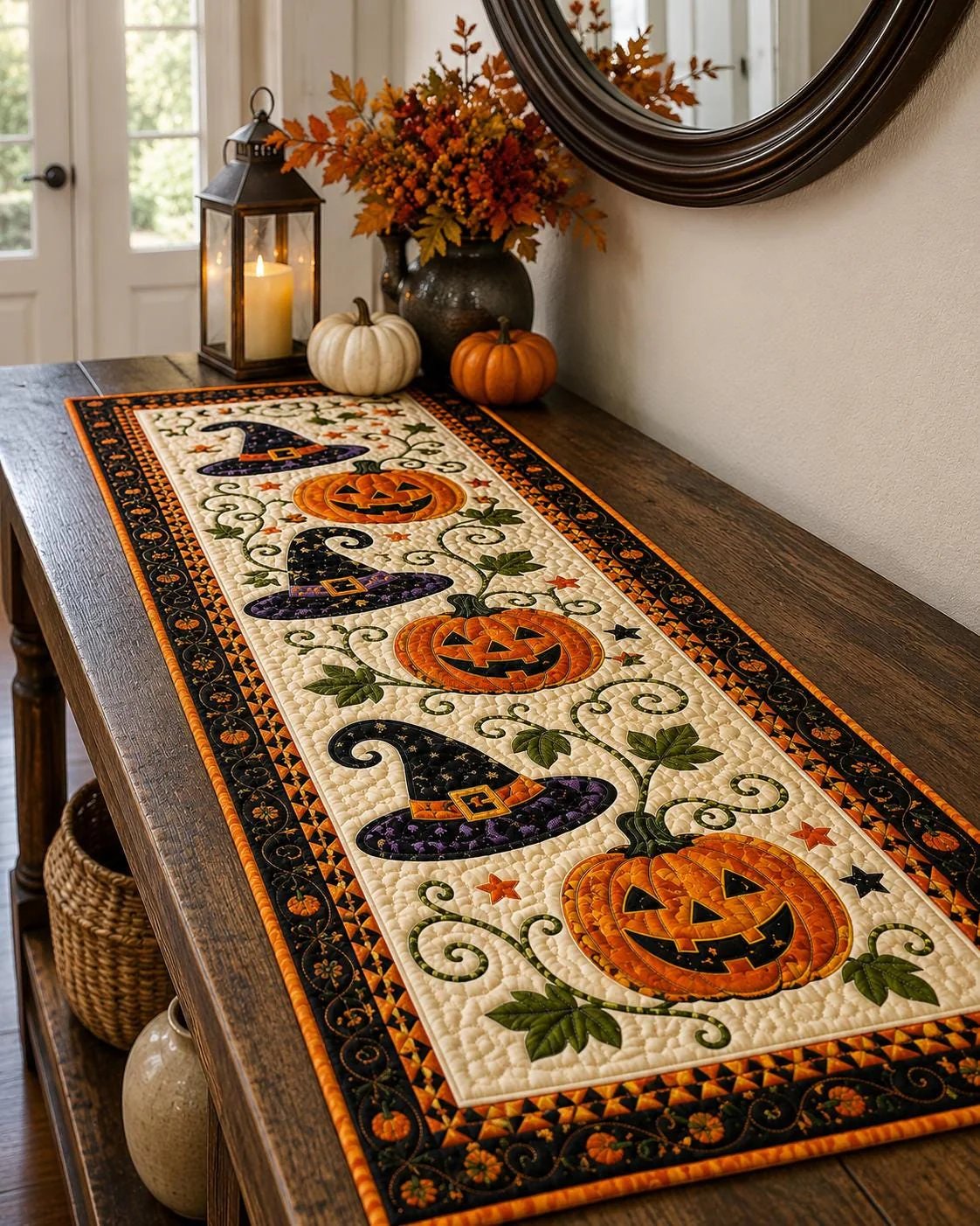 🎃Autumn Spell Quilted Table Runner
