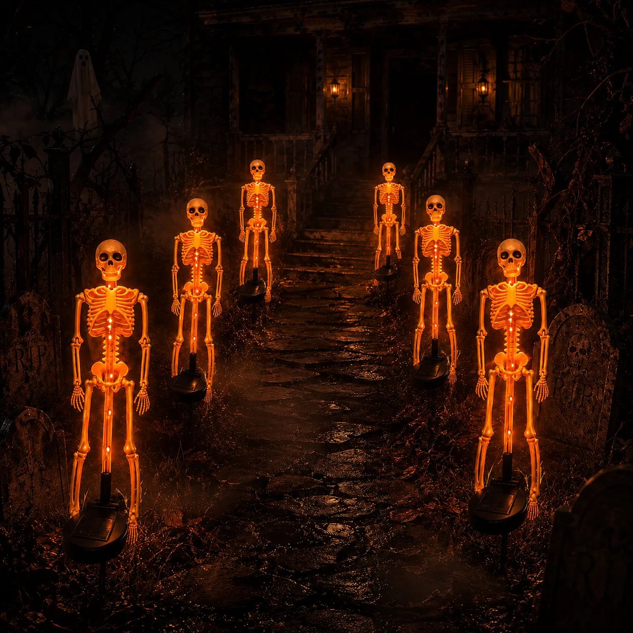 💀 Solar Skeleton Yard Stake