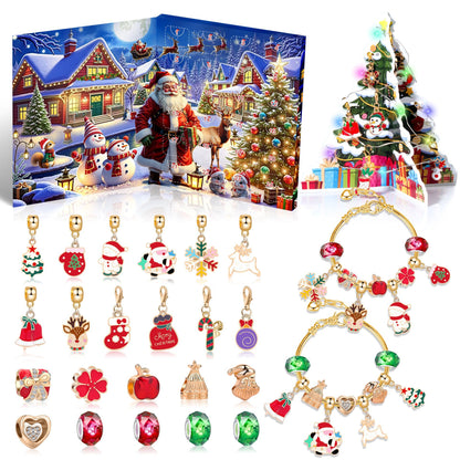 DIY 24 Days Christmas Countdown Calendar Bracelets Set