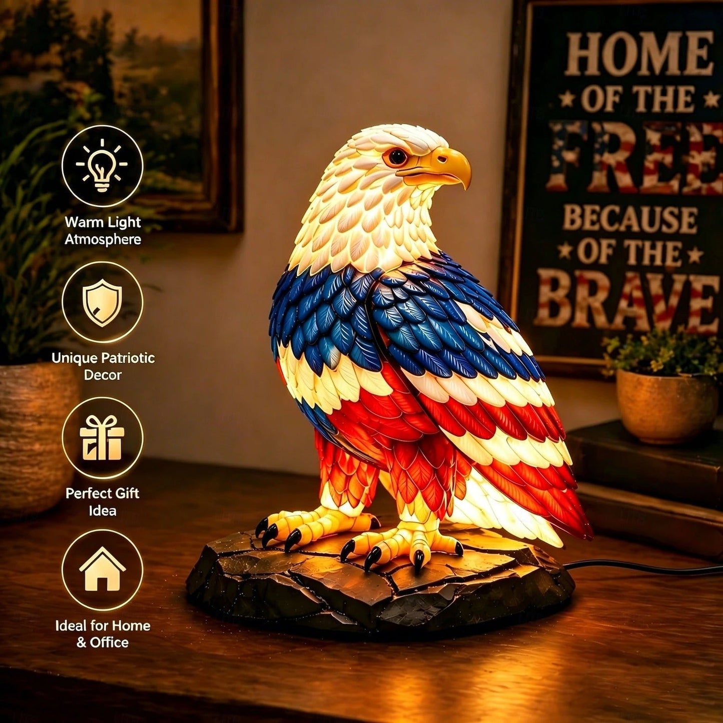 🥳Eagle of Freedom Lamp - Celebrate America's 250th Anniversary With Strength, Freedom & Pride🔥Buy 2 Get 10% Off