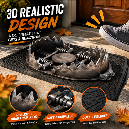 🔥 Limited Time Deal – 3D Bear Trap Reaction Doormat | Realistic Funny Prank Door Mat That Makes Everyone Look Twice( 2D printing)