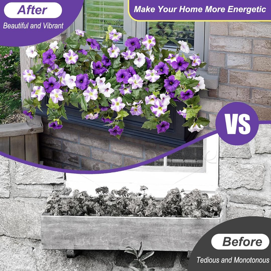 🔥Lifelike Faux Petunias: Weatherproof and UV-Resistant🌷