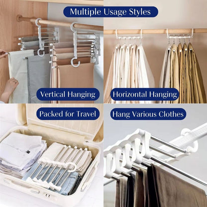 👖 Multi-Functional Pants Rack | Space-Saving Organizer for Closet🔥