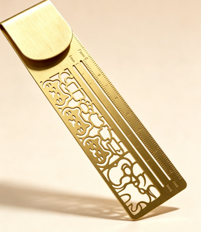 🔥 HOT SALE 🔥🐱📏Cute Hollow Cat 2-in-1 Metal Bookmark Ruler