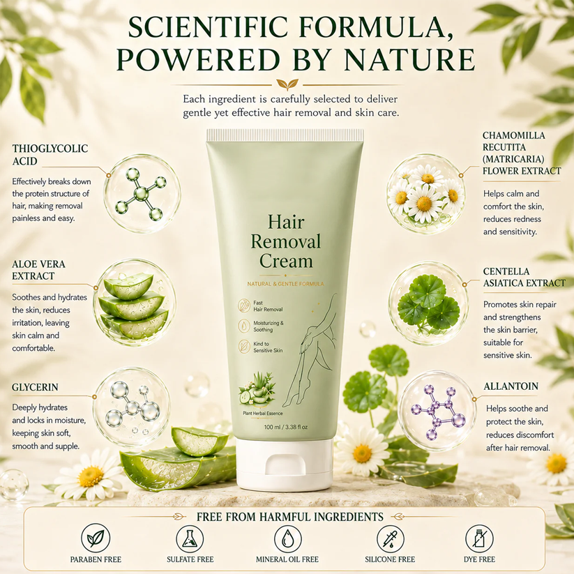 LAST DAY -BUY 1 GET 1 FREE🤩  Ahlwo Painless Depilatory Cream – No Razor Bumps, No Harsh Odor