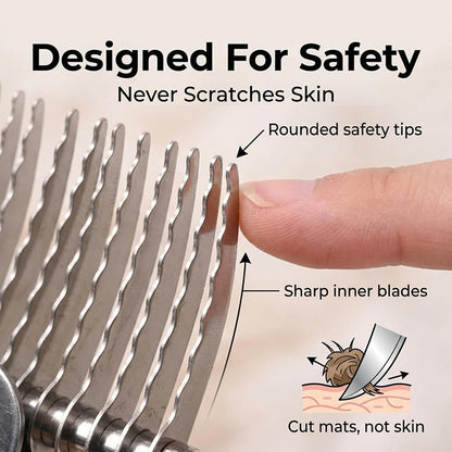 🐶 Wooden Handle Dog Cat Grooming Comb Pet Hair Detangler Shedding Brush for Matted Fur