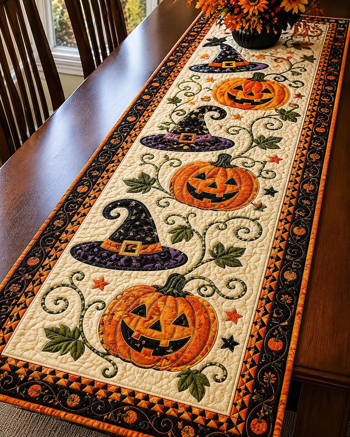 🎃Autumn Spell Quilted Table Runner