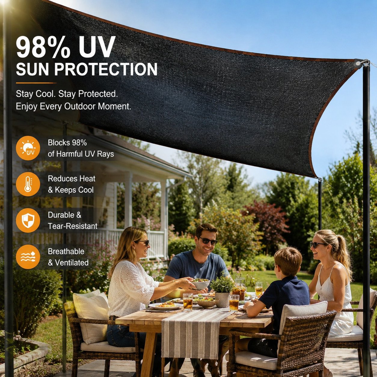 ☀️ 98% UV-Blocking Sunshade Net – Ultimate Outdoor Protection